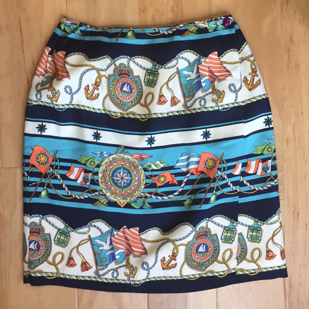 Talbots 100% Silk Sailor Skirt 2P